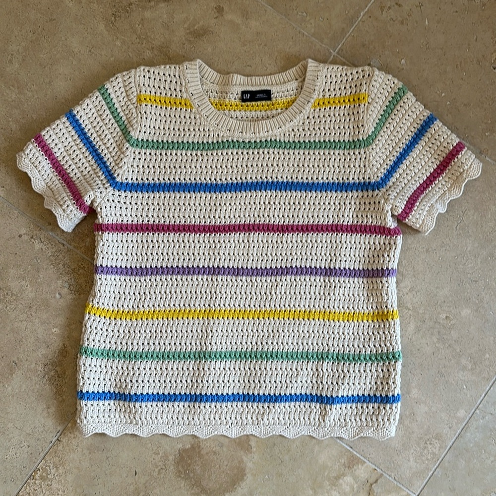 Gap crochet cotton stripe top
